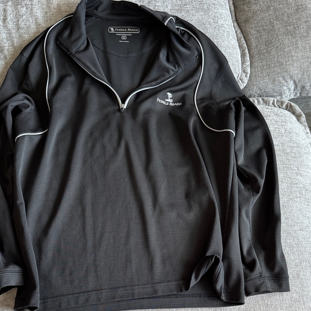 Pebble Beach Charcoal Performance Zip-Up